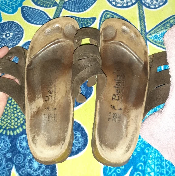 Birkenstock Betula 3 Strap Mocha Leather Woogie Style 38 N Size 7 Pre-owned - Picture 7 of 8